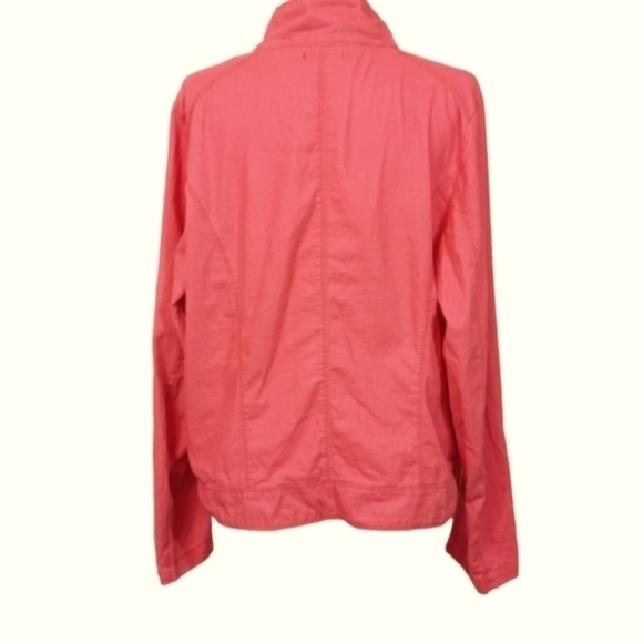 Maurices linen cotton blend zip up coral colored jacket Plus size 2X - Picture 6 of 9